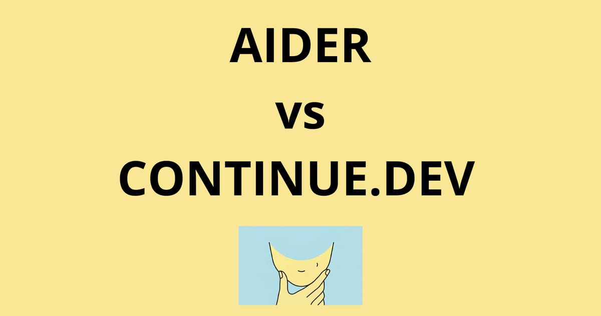 Terminal and VS Code side by side representing Aider and Continue.dev coding tools