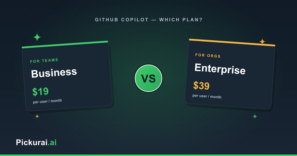 GitHub Copilot Business versus Enterprise plan comparison