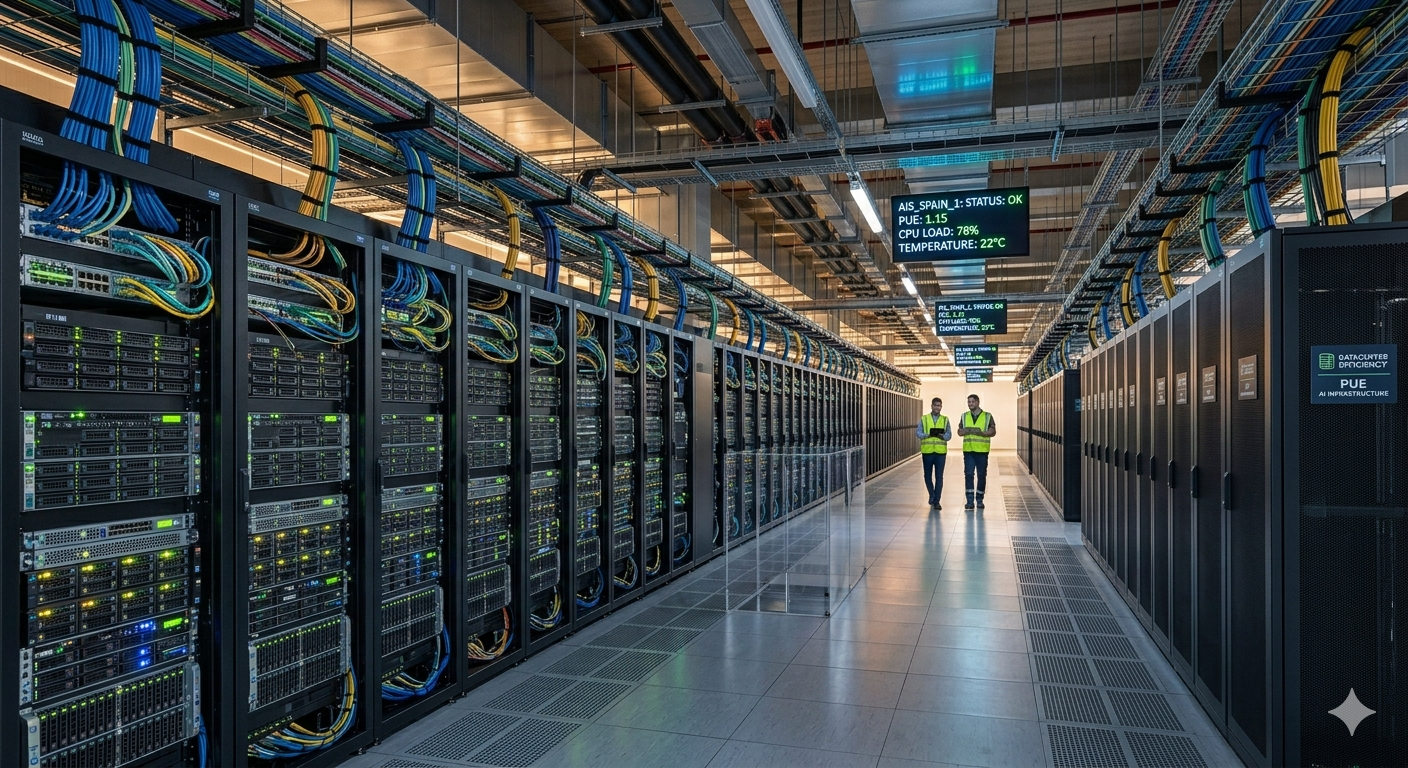 AI processor chip with blue background