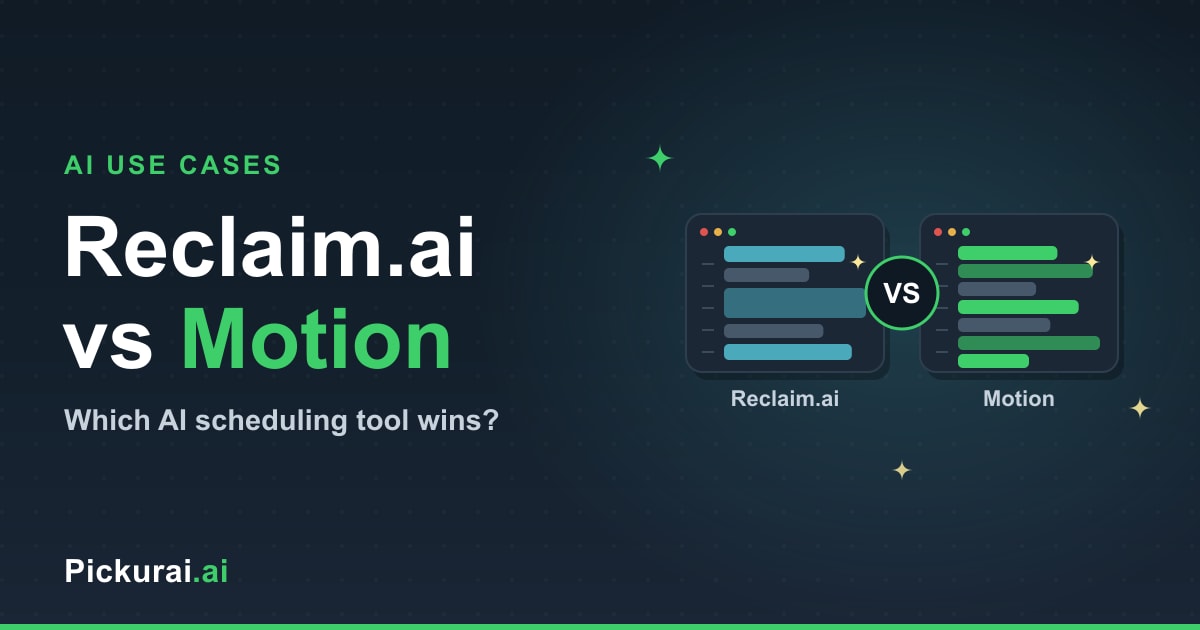 Two AI scheduling tools facing off — Reclaim.ai versus Motion