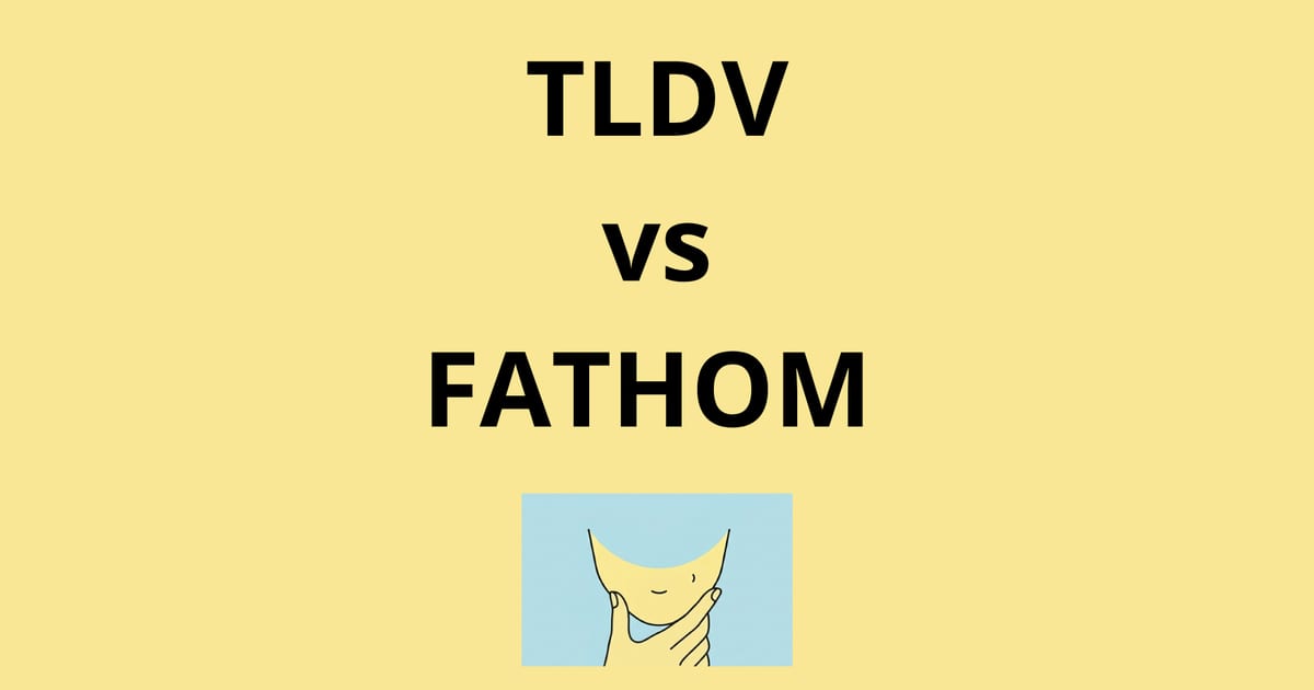 Two laptops side by side comparing tl;dv and Fathom AI meeting notetakers